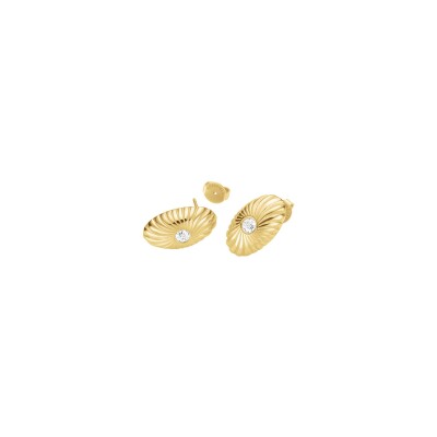 Boucles d'oreilles Rosefield Bold Solitary en acier doré et zircon