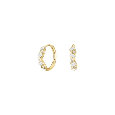 Boucles d'oreilles Rosefield Playful Diamonds en acier doré et zircon