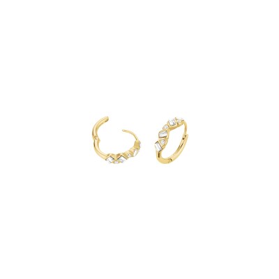 Boucles d'oreilles Rosefield Playful Diamonds en acier doré et zircon
