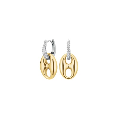 Boucles d'oreilles Rosefield en acier plaqué or jaune et rhodium