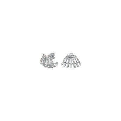 Boucles d'oreilles Rosefield en acier plaqué rhodium