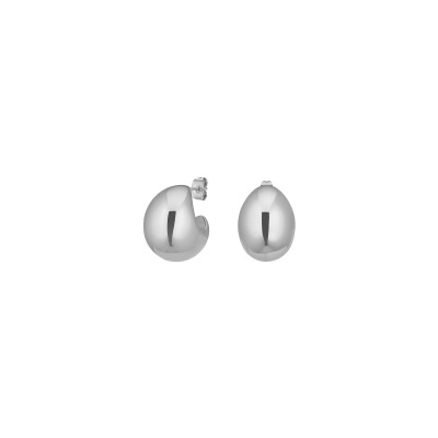 Boucles d'oreilles Rosefield en acier plaqué rhodium