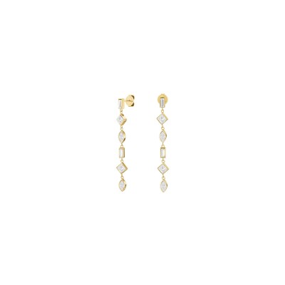 Boucles d'oreilles Rosefield Playful Diamonds en acier doré et zircon