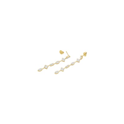 Boucles d'oreilles Rosefield Playful Diamonds en acier doré et zircon