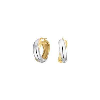 Boucles d'oreilles Rosefield en acier plaqué or jaune et rhodium