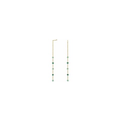 Boucles d'oreilles pendantes Rosefield pointillées en acier doré 