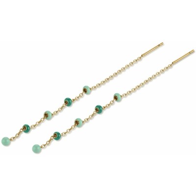 Boucles d'oreilles pendantes Rosefield pointillées en acier doré 