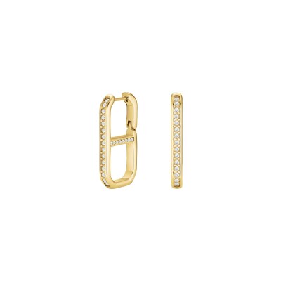Boucles d'oreilles Rosefield Fine Octagon en acier doré et zircon