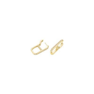 Boucles d'oreilles Rosefield Fine Octagon en acier doré et zircon
