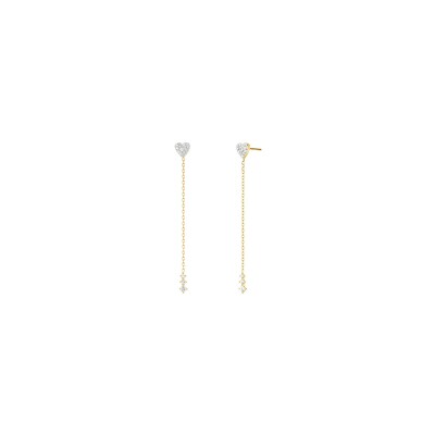Boucles d'oreilles Rosefield en acier doré et cristaux swarovski
