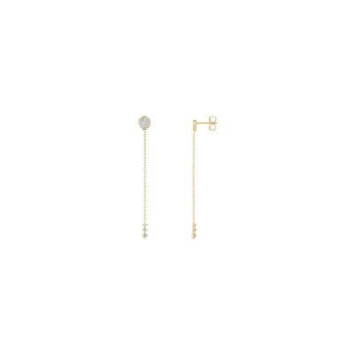 Boucles d'oreilles Rosefield en acier doré et cristaux swarovski