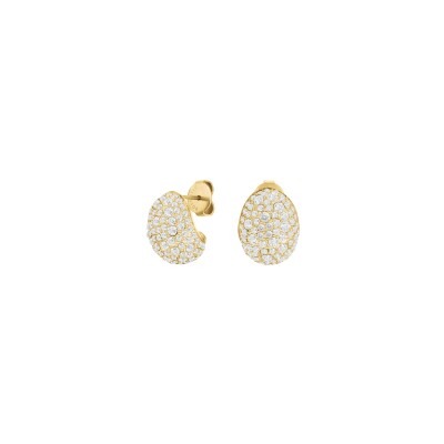 Boucles d'oreilles Rosefield Pavé en acier doré