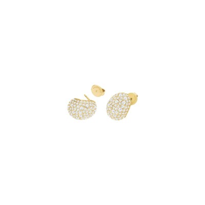 Boucles d'oreilles Rosefield Pavé en acier doré