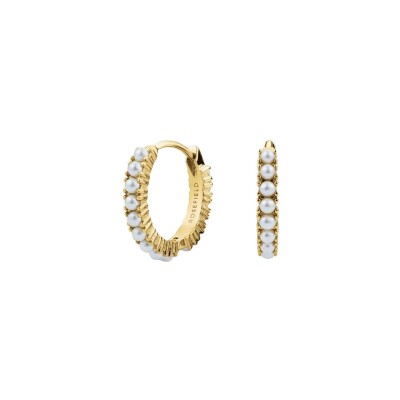 Boucles d'oreilles Rosefield en acier plaqué or jaune et rhodium