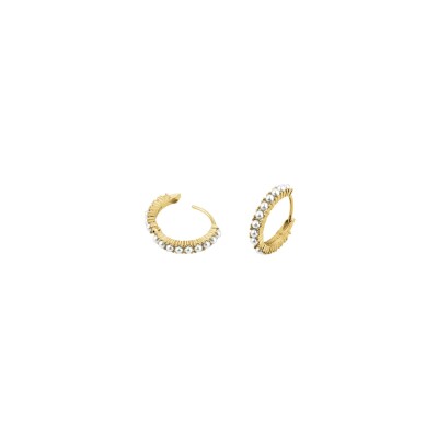 Boucles d'oreilles Rosefield en acier plaqué or jaune et rhodium