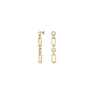 Boucles d'oreilles Rosefield en acier doré
