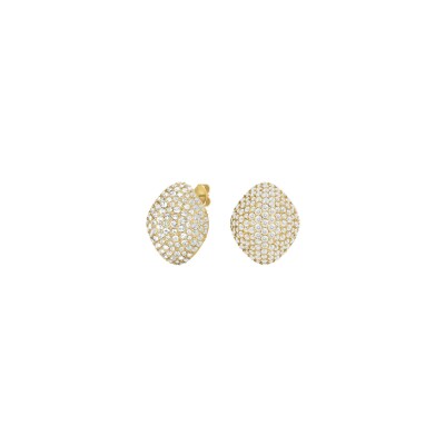 Boucles d'oreilles Rosefield Pavé en acier doré