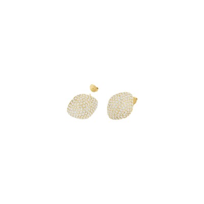 Boucles d'oreilles Rosefield Pavé en acier doré