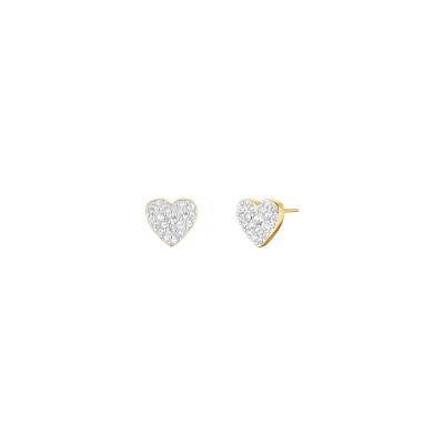 Puces d'oreilles Rosefield en acier doré et cristaux swarovski