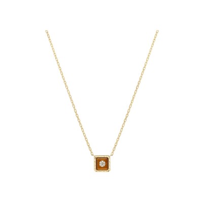 Collier Korloff Je Play en or jaune, oeil de tigre et diamant 0.04ct