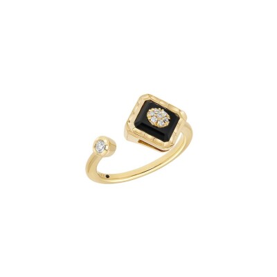 Bague Korloff Korlove en or jaune, onyx et diamant 0.036ct