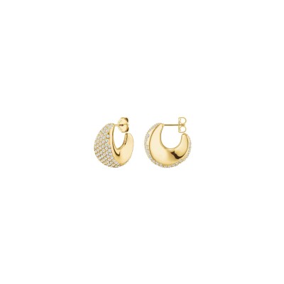 Boucles d'oreilles Rosefield Pavé en acier doré