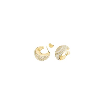 Boucles d'oreilles Rosefield Pavé en acier doré