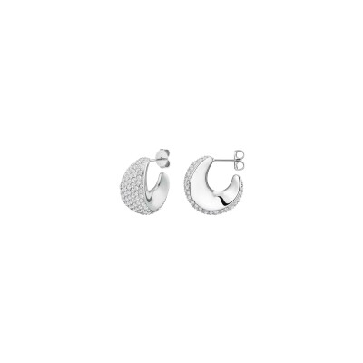 Boucles d'oreilles Rosefield Pavé en acier