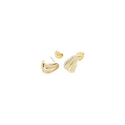 Boucles d'oreilles Rosefield Pavé en acier doré