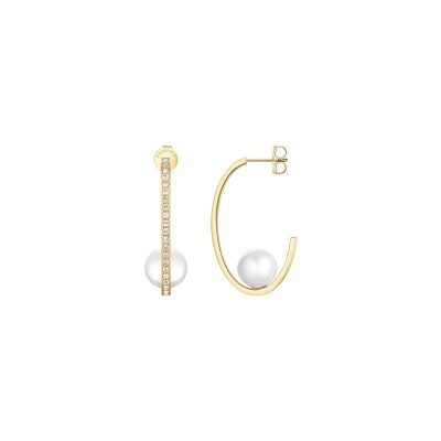 Boucles d'oreilles Rosefield en acier doré