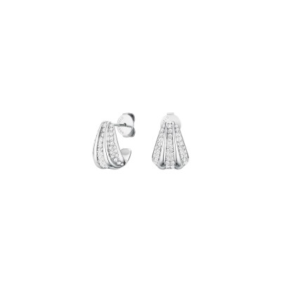 Boucles d'oreilles Rosefield Pavé en acier