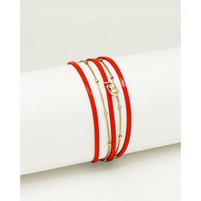 Bracelet FlowersforZoé JESSICA Orange Blood en cuir et métal, T1