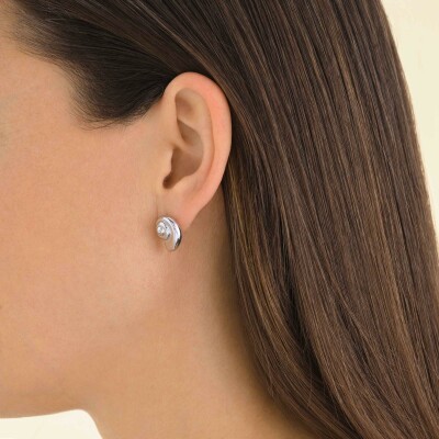 Boucles d'oreilles Rosefield en acier argenté