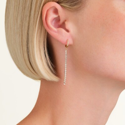 Boucles d'oreilles Rosefield en acier doré et pierres de couleurs