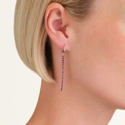 Boucles d'oreilles Rosefield en acier et pierres de couleurs