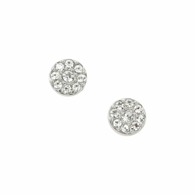 Boucles d'oreilles Fossil en acier et cristaux