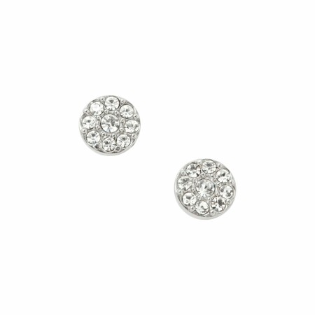 Boucles d'oreilles Fossil en acier et cristaux