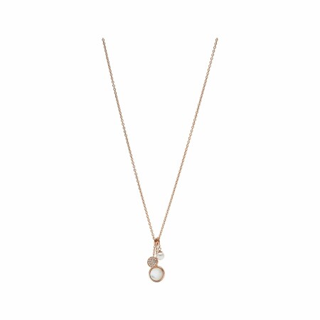 Collier FOSSIL Classics en métal doré rose et oxydes de zirconium