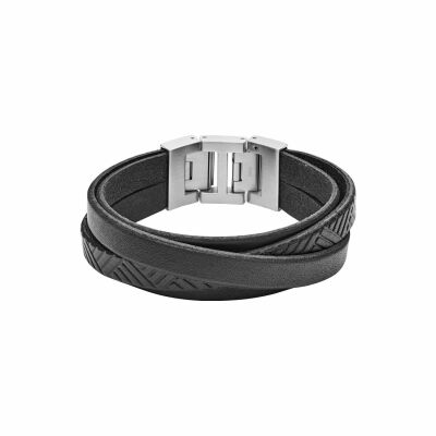 Bracelet FOSSIL Vintage Casual en cuir et acier