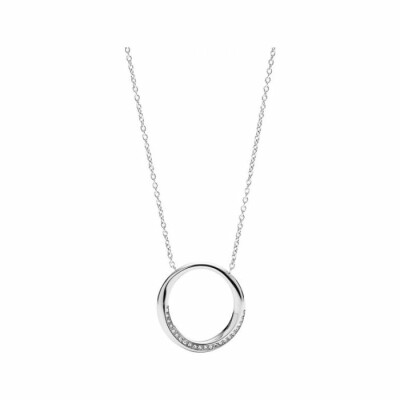 Collier Fossil Vintage Iconic en métal argenté et cristaux