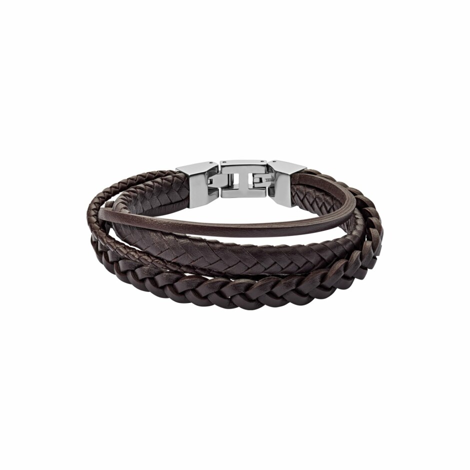 Bracelet FOSSIL Vintage Casual en cuir et acier