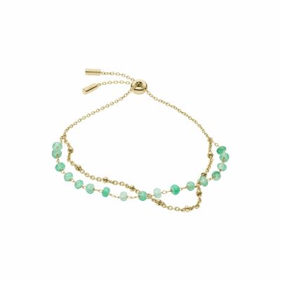 Bracelet FOSSIL Vintage Glitz en métal doré et jade