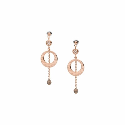 Boucles d'oreilles FOSSIL Classics en métal doré rose