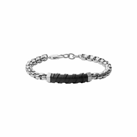 Bracelet FOSSIL Mens Dress en cuir et acier