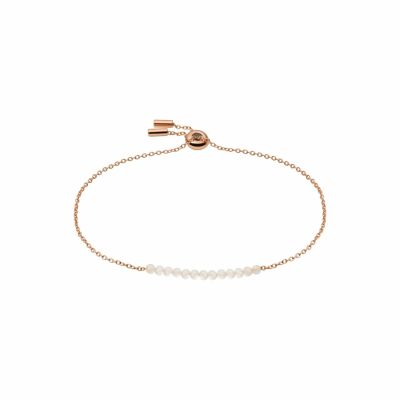 Bracelet FOSSIL Vintage Iconic en métal doré rose et quartz rose