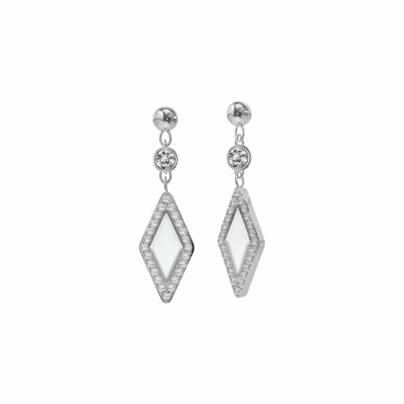 Boucles d'oreilles FOSSIL Classics en acier et nacre