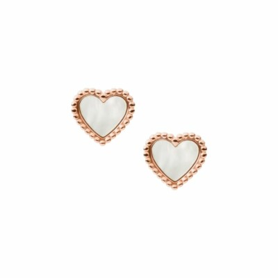 Boucles d'oreilles FOSSIL Vintage Motifs I Heart You en acier et nacre