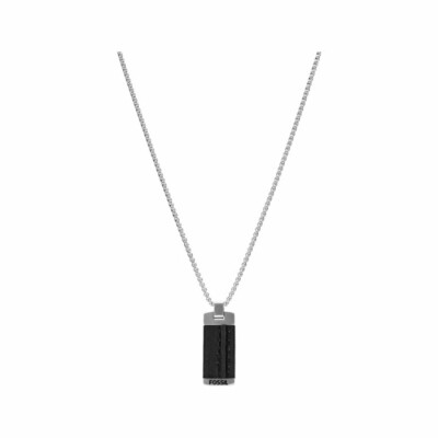 Collier FOSSIL Homme Classics en acier et cuir