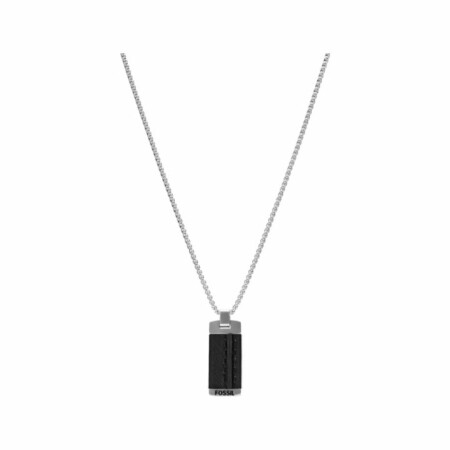 Collier FOSSIL Homme Classics en acier et cuir