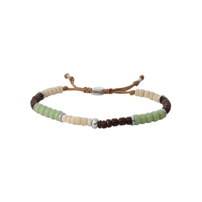 Bracelet Fossil Joyful Expression en lien brun et acier